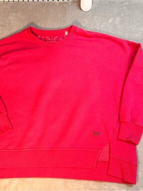 Royce Brand Neon Pink Oversized Fleece Sweatshirt Medium Side Slits